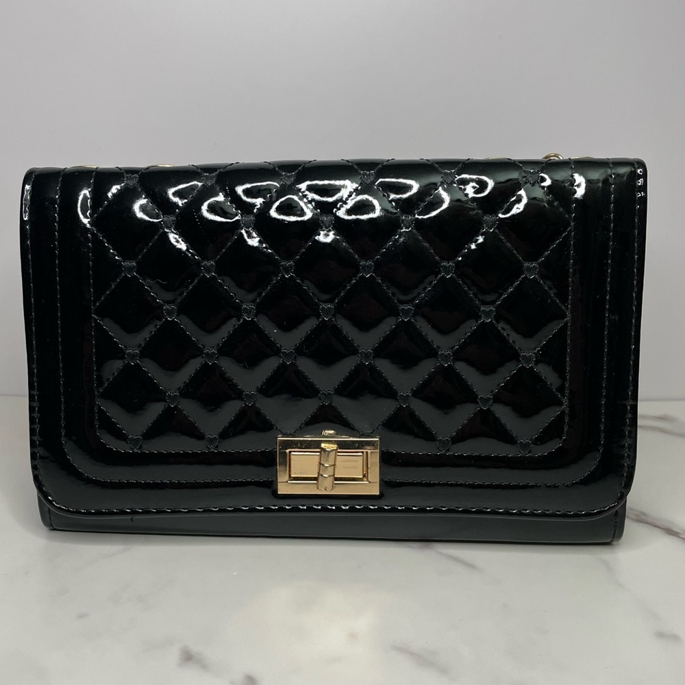 Patent Leather Quilted Purse